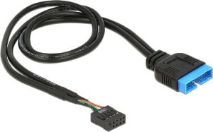 Delock USB 19 pin - USB 9 pin, 0.45m, Czarny (83776) 2