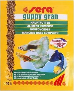 Sera Guppy Gran Nature 10g saszetka, granulat - pokarm roślinny 1