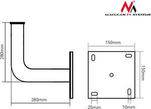 Maclean Maszt anteny satelitarnej 28cm (MCTV-792) 3
