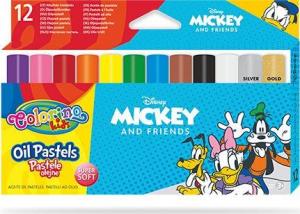 Patio Pastele olejne trójkątne 12 kolorów Colorino Kids Mickey 1