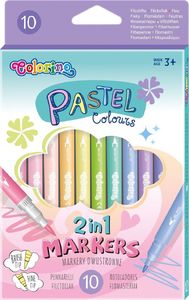 Patio Flamastry dwustronne 10 kolorów pastel Colorino Kids 1