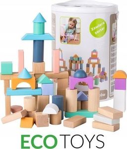 Ecotoys Drewniane klocki 100szt. wiaderko + sorter (2505) 1