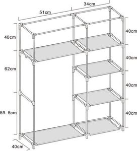 Saska Garden Szafa tekstylna, garderoba ciemno szara 90x45x170CM universal 6