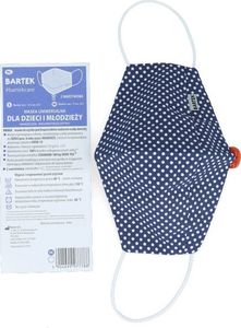 Bartek Maseczka bawełniana z jonami srebra groszki M 2