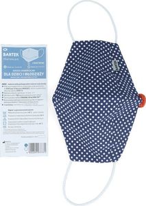 Bartek Maseczka bawełniana z jonami srebra groszki S 2