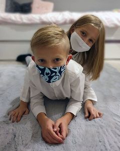 Bartek Maseczka bawełniana z jonami srebra groszki S 4