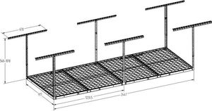 Ergosolid SG38B - Półka garażowa sufitowa metalowa Solidna udźwig 250 kg! 7