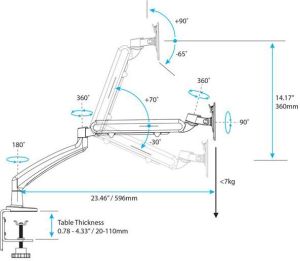 StarTech Uchwyt biurkowy na monitor 12" - 34" (ARMSLIM) 5