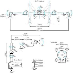 StarTech Uchwyt biurkowy na 2 monitory 12" - 24" (ARMDUAL) 5