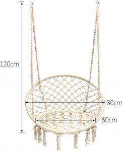 Funfit Huśtawka ogrodowa ażurowa fotel wiszący bocianie gniazdo 5