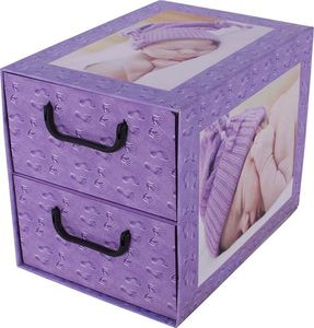 Kamai Pudełko kartonowe 2 szuflady pionowe ŚPIĄCE DZIECI AMETYST 1