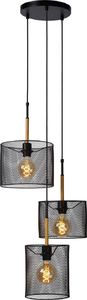Lampa wisząca Lucide Industrialna lampa wisząca czarna Lucide BASKETT 45459/03/30 1