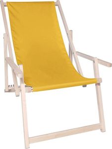 Koala Drewniany leżak z podłokietnikiem, żółty Swing Sunbed Plus 1