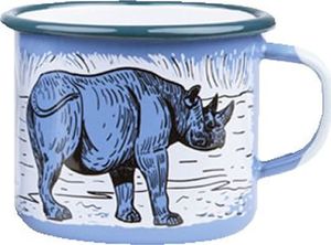 The Big 5 of Africa Kubek emaliowany Rhino niebieski 1