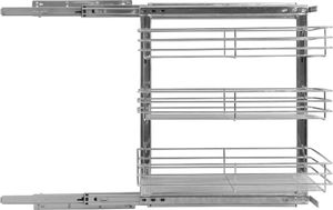 vidaXL 3-poziomowy wysuwany kosz druciany, srebrny, 47x35x56 cm 4