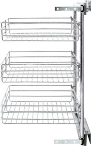 vidaXL 3-poziomowy wysuwany kosz druciany, srebrny, 47x35x56 cm 6