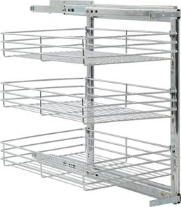 vidaXL 3-poziomowy wysuwany kosz druciany, srebrny, 47x35x56 cm 8