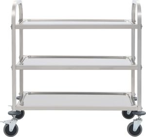 vidaXL Wózek kelnerski 3-półkowy 107x55x90 cm stal nierdzewna 50914) 2