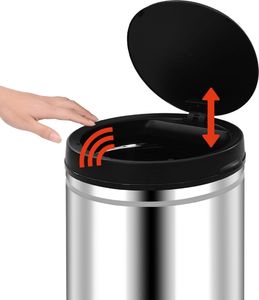 Kosz na śmieci vidaXL bezdotykowy srebrny (322695) 6