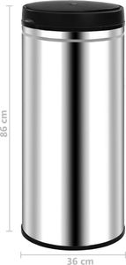 Kosz na śmieci vidaXL bezdotykowy srebrny (322697) 7