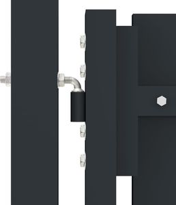 vidaXL Dwuskrzydłowa brama ogrodzeniowa, stal, 306x150 cm, antracytowa 5