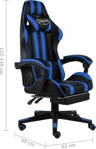 Fotel vidaXL z podnóżkiem niebieski (20526) 6