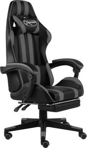 Fotel vidaXL z podnóżkiem czarno-szary (20530) 1