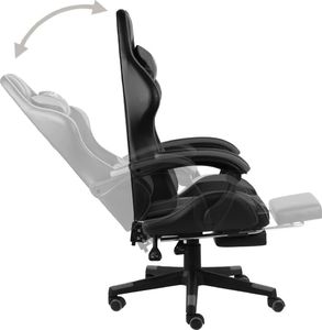 Fotel vidaXL z podnóżkiem czarno-szary (20530) 3