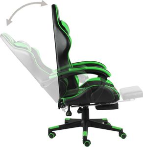 Fotel vidaXL z podnóżkiem czarno-zielony (20529) 3