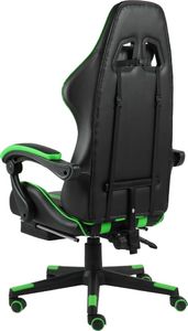 Fotel vidaXL z podnóżkiem czarno-zielony (20529) 4