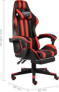 Fotel vidaXL z podnóżkiem czerwony (20527) 6