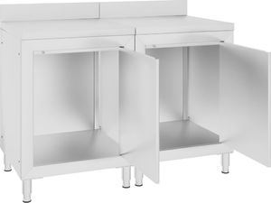 vidaXL Gastronomiczny stół przyścienny, 120x60x96 cm, stal nierdzewna 2