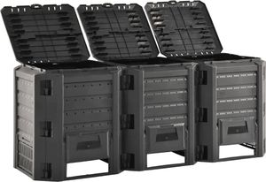 vidaXL Kompostownik ogrodowy czarny 1200 L 2