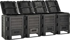 vidaXL Kompostownik ogrodowy czarny 1600 L 2