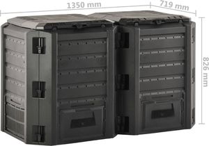 vidaXL Kompostownik ogrodowy czarny 800 L 5