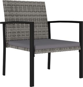 vidaXL Krzesła ogrodowe, 2 szt., polirattan, szare 2