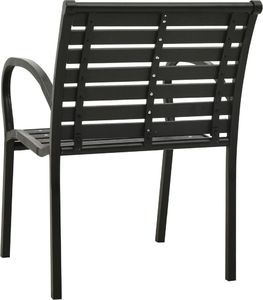 vidaXL Krzesła ogrodowe, 2 szt., stal i WPC, czarne 5