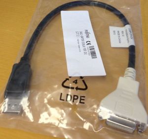 Adapter AV Fujitsu DisplayPort - DVI-D czarny (S26361-F2391-L200) 2