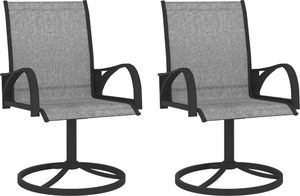 vidaXL Krzesła ogrodowe, obrotowe, 2 szt., textilene i stal, szare 1