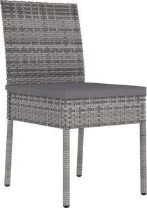 vidaXL Krzesła ogrodowe, 4 szt., polirattan, szare 2
