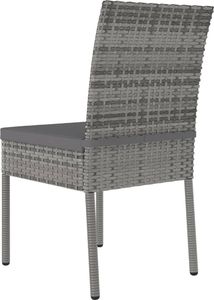 vidaXL Krzesła ogrodowe, 4 szt., polirattan, szare 4