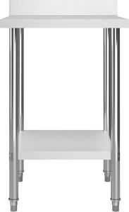 vidaXL Kuchenny stół roboczy z listwą, 60x60x93 cm, stal nierdzewna 3