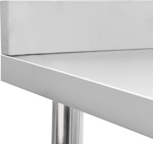 vidaXL Kuchenny stół roboczy z listwą, 60x60x93 cm, stal nierdzewna 6