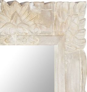 vidaXL Lustro z białą ramą z litego drewna mango, 80 x 50 cm 4