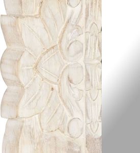 vidaXL Lustro z białą ramą z litego drewna mango, 80 x 50 cm 5