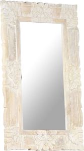 vidaXL Lustro z białą ramą z litego drewna mango, 80 x 50 cm 7