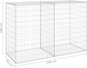 vidaXL Mur gabionowy z pokrywami, stal galwanizowana, 150x60x100 cm 6