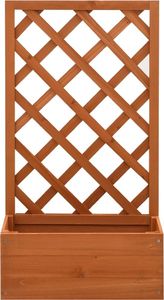 vidaXL Ogrodowa donica z kratką, pomarańczowa, 50x25x90 cm, jodłowa 2