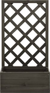 vidaXL Ogrodowa donica z kratką, szara, 50x25x90 cm, drewno jodłowe 2