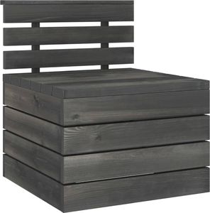 vidaXL Ogrodowa sofa środkowa z palet, lite drewno sosnowe ciemnoszara 1